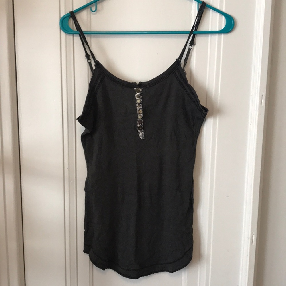 **FREE WITH PURCHASE** Free People dark blue-grey embellished tank